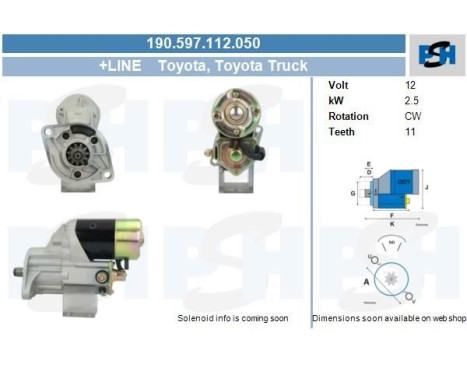 Motor de arranque Toyota 2,5KW