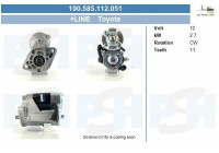 Motor de arranque Toyota 2,7 kW