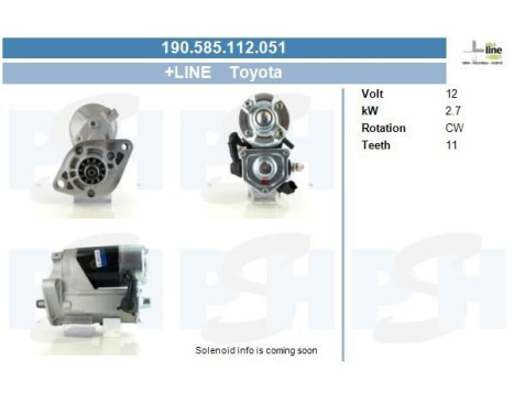 Motor de arranque Toyota 2,7 kW