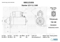 Motor de arranque Volkswagen 1,1 kw