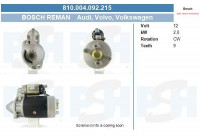 Motor de arranque Volkswagen 2,0 kw 810.004.092.215 Bosch