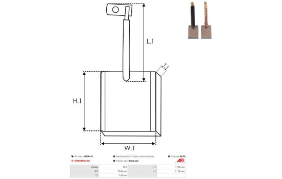 Escobilla de carbón, motor de arranque, Imagen 2