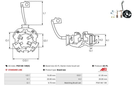 Escobilla de carbón, motor de arranque, Imagen 3