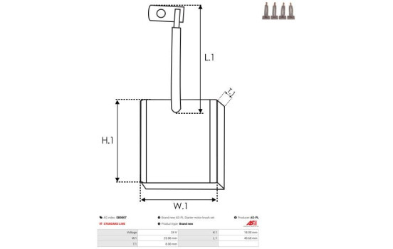 Escobilla de carbón, motor de arranque, Imagen 2