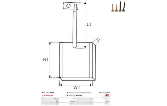 Escobilla de carbón, motor de arranque, Imagen 2