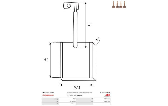 Escobilla de carbón, motor de arranque, Imagen 2