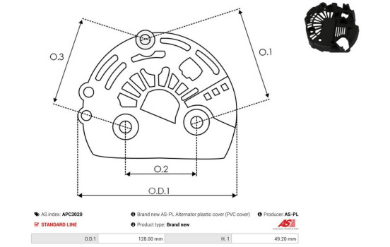 Cubierta protectora, alternador/dinamo, Imagen 2