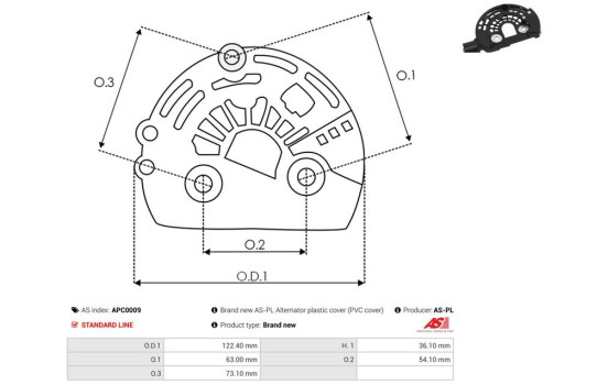 Cubierta protectora, alternador/dinamo, Imagen 2