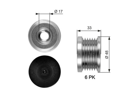 Rueda libre del alternador DriveAlign® OAP7054 Gates