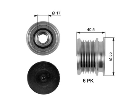 Rueda libre del alternador DriveAlign® OAP7057 Gates
