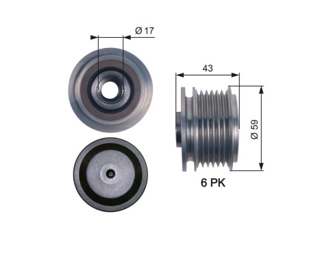Rueda libre del alternador DriveAlign® OAP7112 Gates