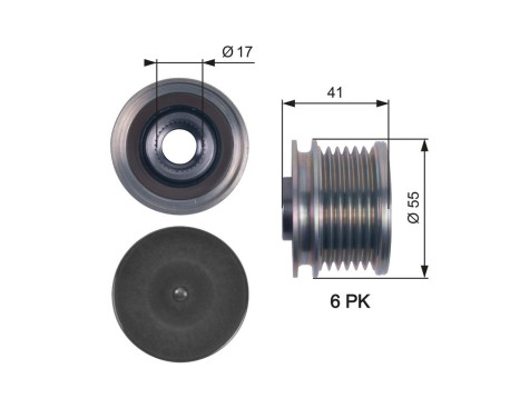 Rueda libre del alternador DriveAlign® OAP7115 Gates