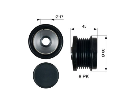 Rueda libre del alternador DriveAlign® OAP7155 Gates