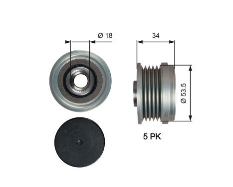 Rueda libre del alternador DriveAlign® OAP7202 Gates