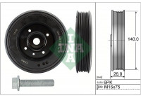 Juego de poleas de correa, cigüeñal