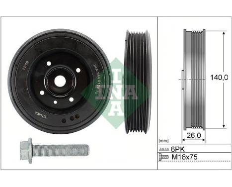 Juego de poleas de correa, cigüeñal