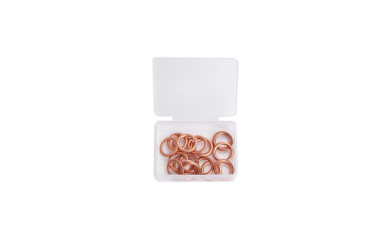 Surtido de anillos de cobre rellenos para tapón de cárter de 12 mm, 20 unidades