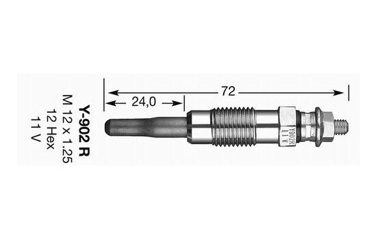 Bujía incandescente D-power 1 (7906) Y-924J NGK, Imagen 2