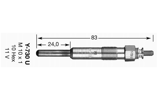 Bujía incandescente NGK = Dpower17 Y-730U