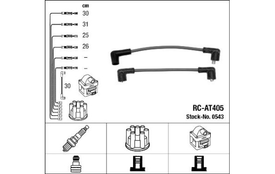 Juego de cables de bujía RC-AT405 NGK