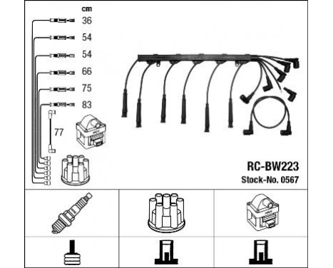 Juego de cables de bujía RC-BW223 NGK