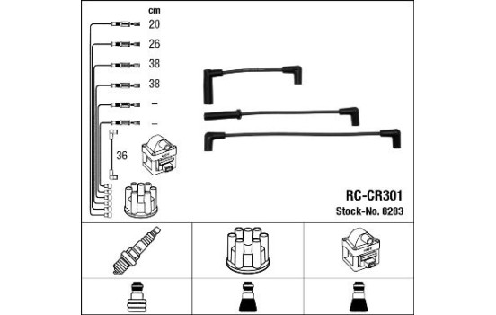 Juego de cables de bujía RC-CR301 NGK