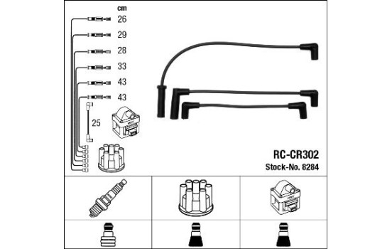 Juego de cables de bujía RC-CR302 NGK