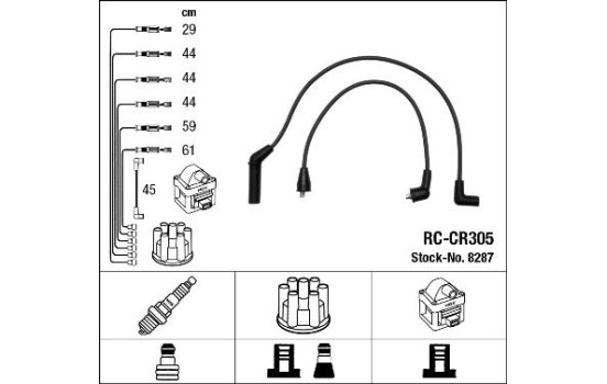 Juego de cables de bujía RC-CR305 NGK