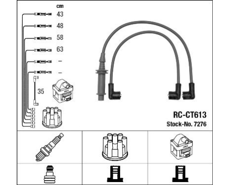 Juego de cables de bujía RC-CT613 NGK