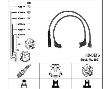 Juego de cables de bujía RC-DE16 NGK