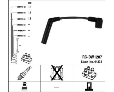 Juego de cables de bujía RC-DW1207 NGK