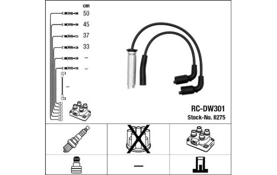 Juego de cables de bujía RC-DW301 NGK
