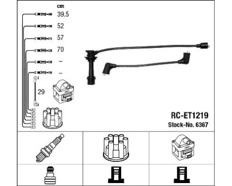 Juego de cables de bujía RC-ET1219 NGK
