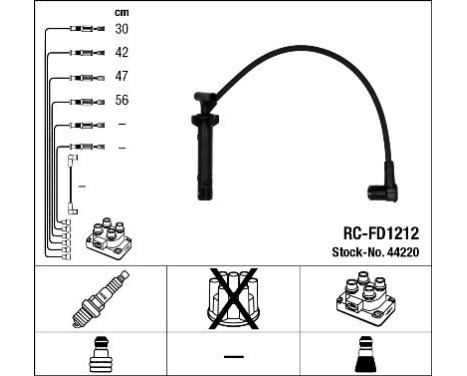 Juego de cables de bujía RC-FD1212 NGK
