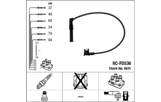 Juego de cables de bujía RC-FD536 NGK