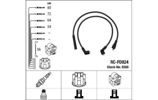 Juego de cables de bujía RC-FD824 NGK