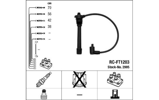 Juego de cables de bujía RC-FT1203 NGK