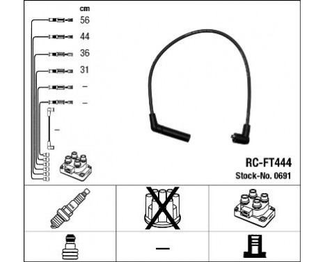 Juego de cables de bujía RC-FT444 NGK