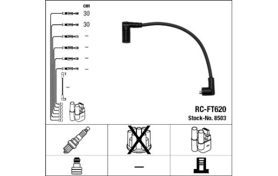Juego de cables de bujía RC-FT620 NGK