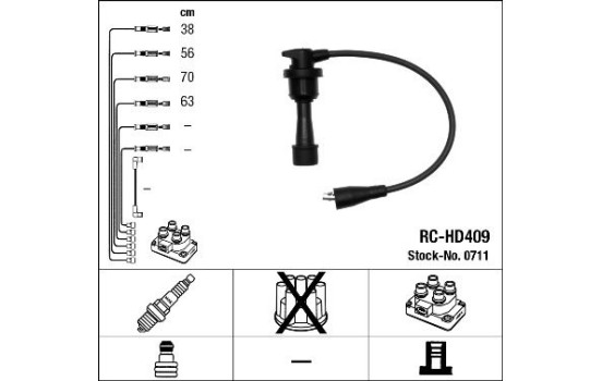 Juego de cables de bujía RC-HD409 NGK
