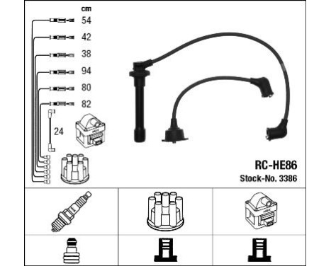 Juego de cables de bujía RC-HE86 NGK