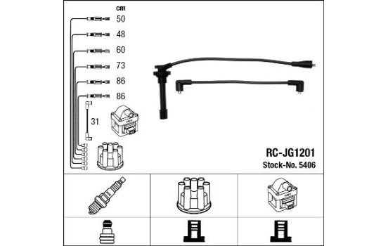 Juego de cables de bujía RC-JG1201 NGK