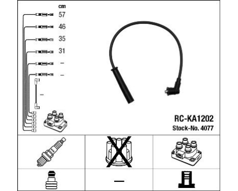 Juego de cables de bujía RC-KA1202 NGK