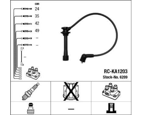 Juego de cables de bujía RC-KA1203 NGK