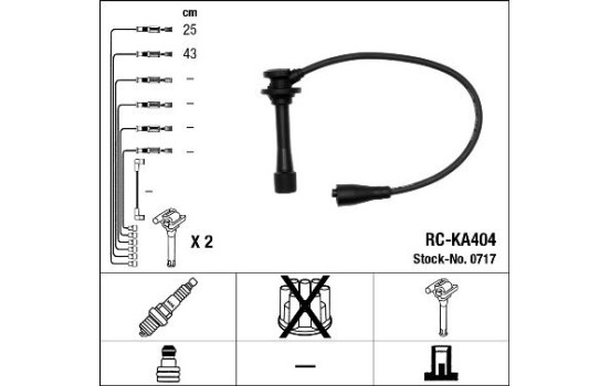 Juego de cables de bujía RC-KA404 NGK