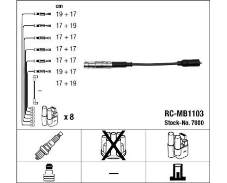 Juego de cables de bujía RC-MB1103 NGK