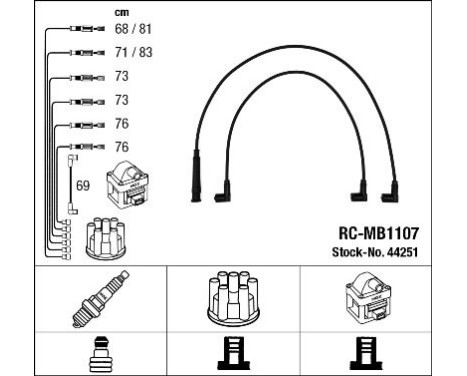 Juego de cables de bujía RC-MB1107 NGK