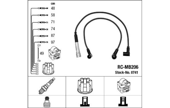 Juego de cables de bujía RC-MB206 NGK