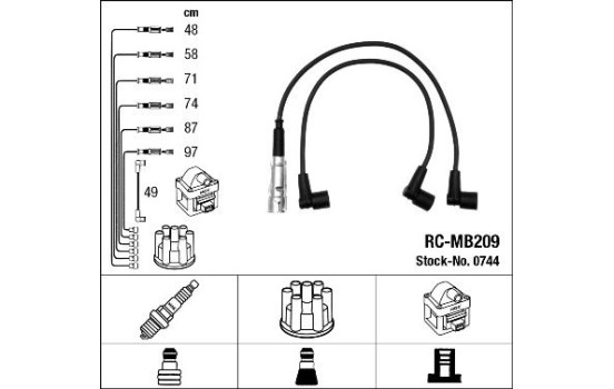 Juego de cables de bujía RC-MB209 NGK