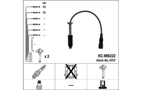 Juego de cables de bujía RC-MB222 NGK